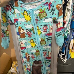 Playful Animal Print Kids Footie Pajama